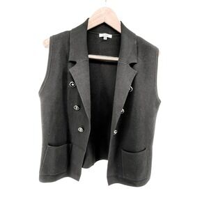 Sioni Black Sleeveless Blazer Vest Double‎ Breasted Pockets Size L
